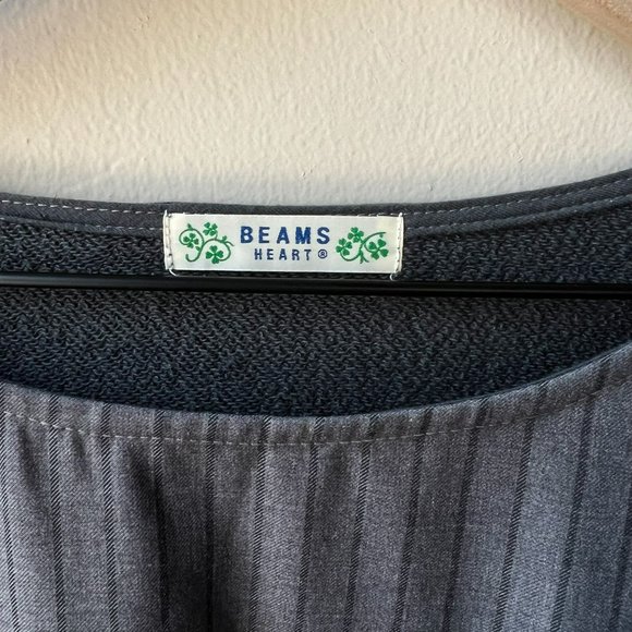 Beams Heart Gray Color Block Striped Long Sleeve Tunic with Pockets - Picture 9 of 10